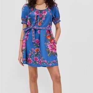 Farm Rio Floral Blue Dress